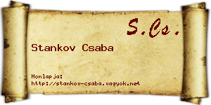 Stankov Csaba névjegykártya